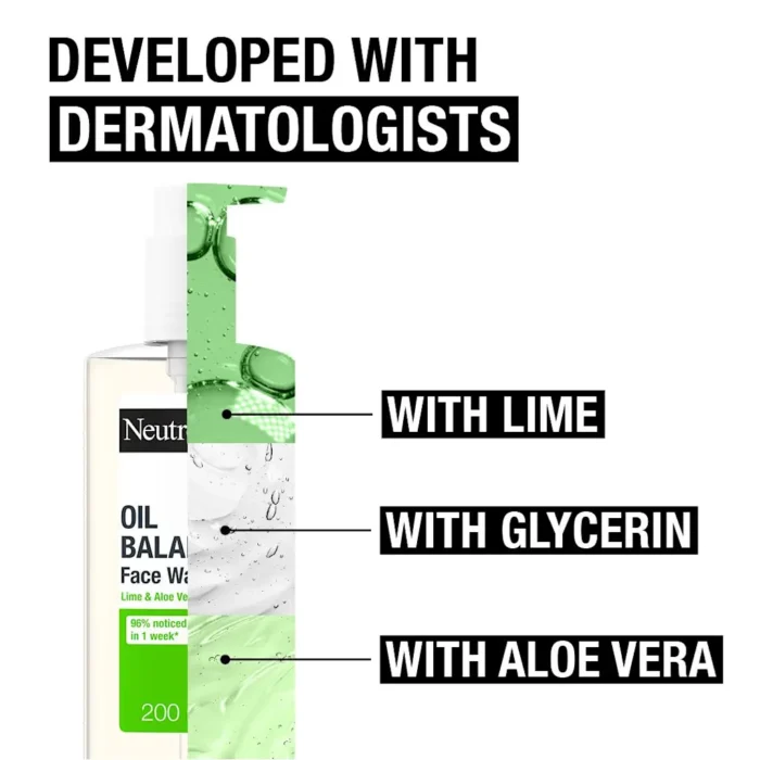 Neutrogena Oil Balancing Lime & Aloe Vera Face Wash - Image 4